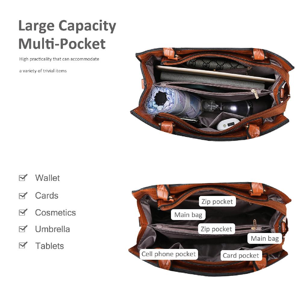 Nicole & Doris 2 Pcs Snakeskin Pattern Women Handbags Set