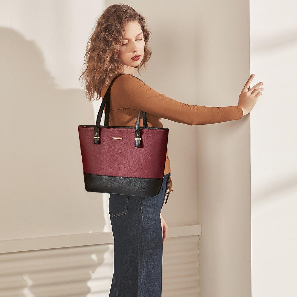 Nicole & Doris 3 Pcs Double Colours Minimalist Handbags Set