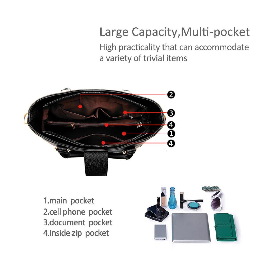 Nicole & Doris 3 Pcs Ladies Artificial Fur Ball Handbag Sets