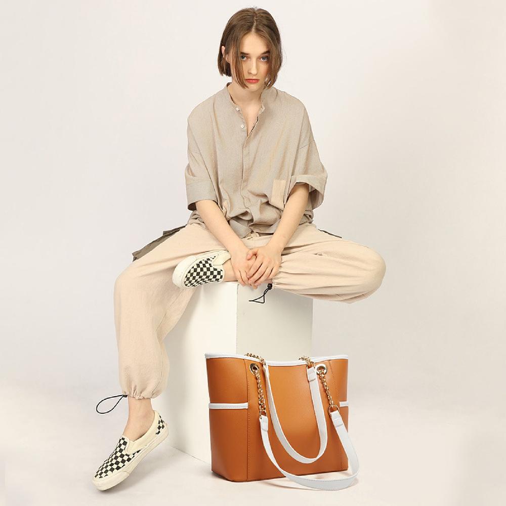 Nicole & Doris 3 Pcs Ladies Elegant Plain Single Colour Handbags Set