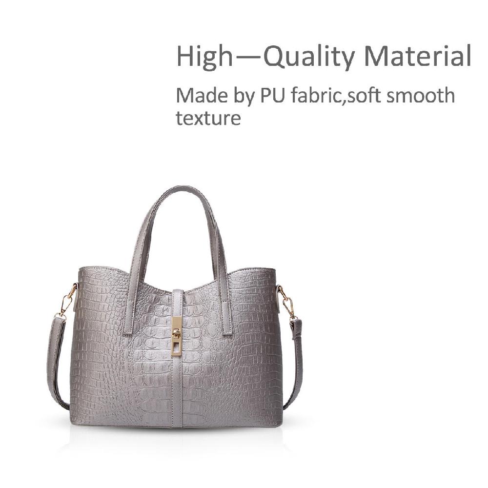 Nicole & Doris 3 Pcs Ladies Faux Crocodile Leather Handbag Sets