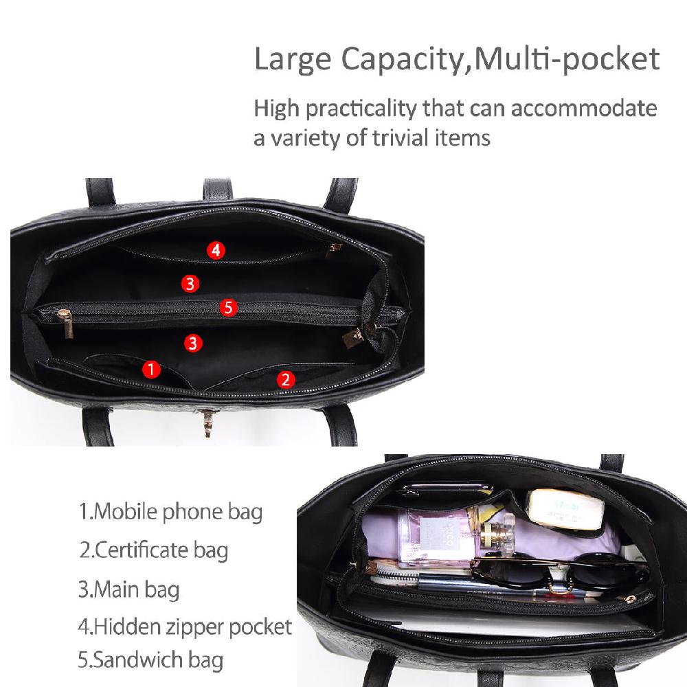 Nicole & Doris 3 Pcs Ladies Faux Crocodile Leather Handbag Sets