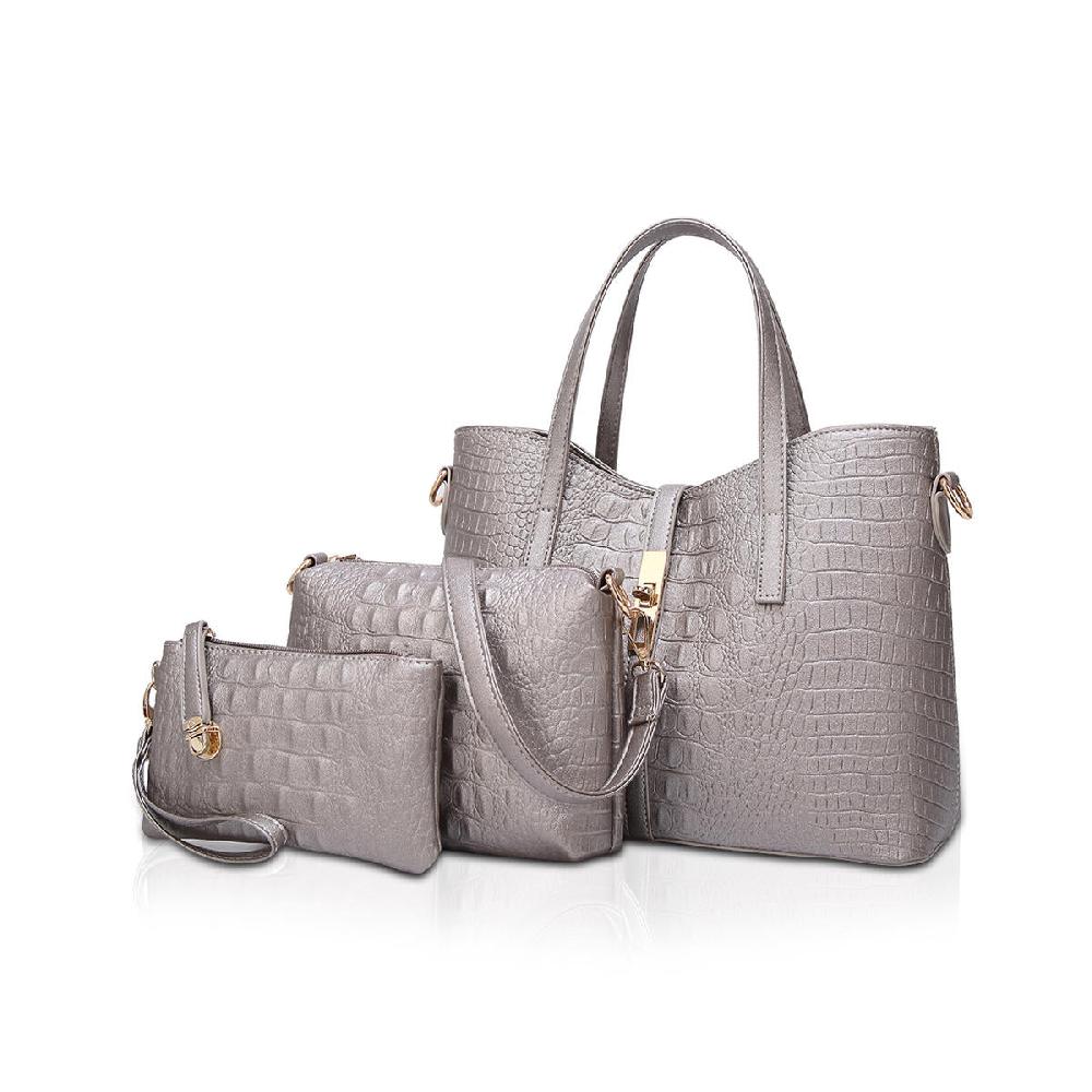 nicole & doris 3 Pcs Ladies Faux Crocodile Leather Handbag Sets