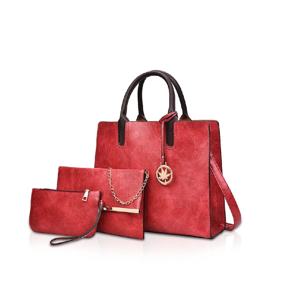 nicole & doris 3 Pcs Ladies Maple Leaf Pendant Handbag Sets