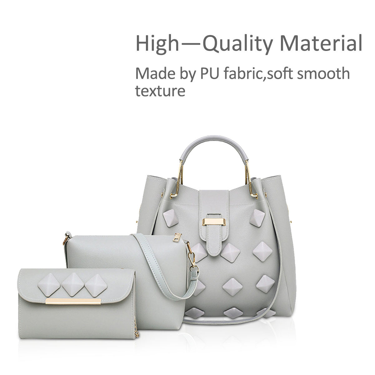 Nicole & Doris 3 Pcs Square-Shaped Ornaments Decor Handbags Set