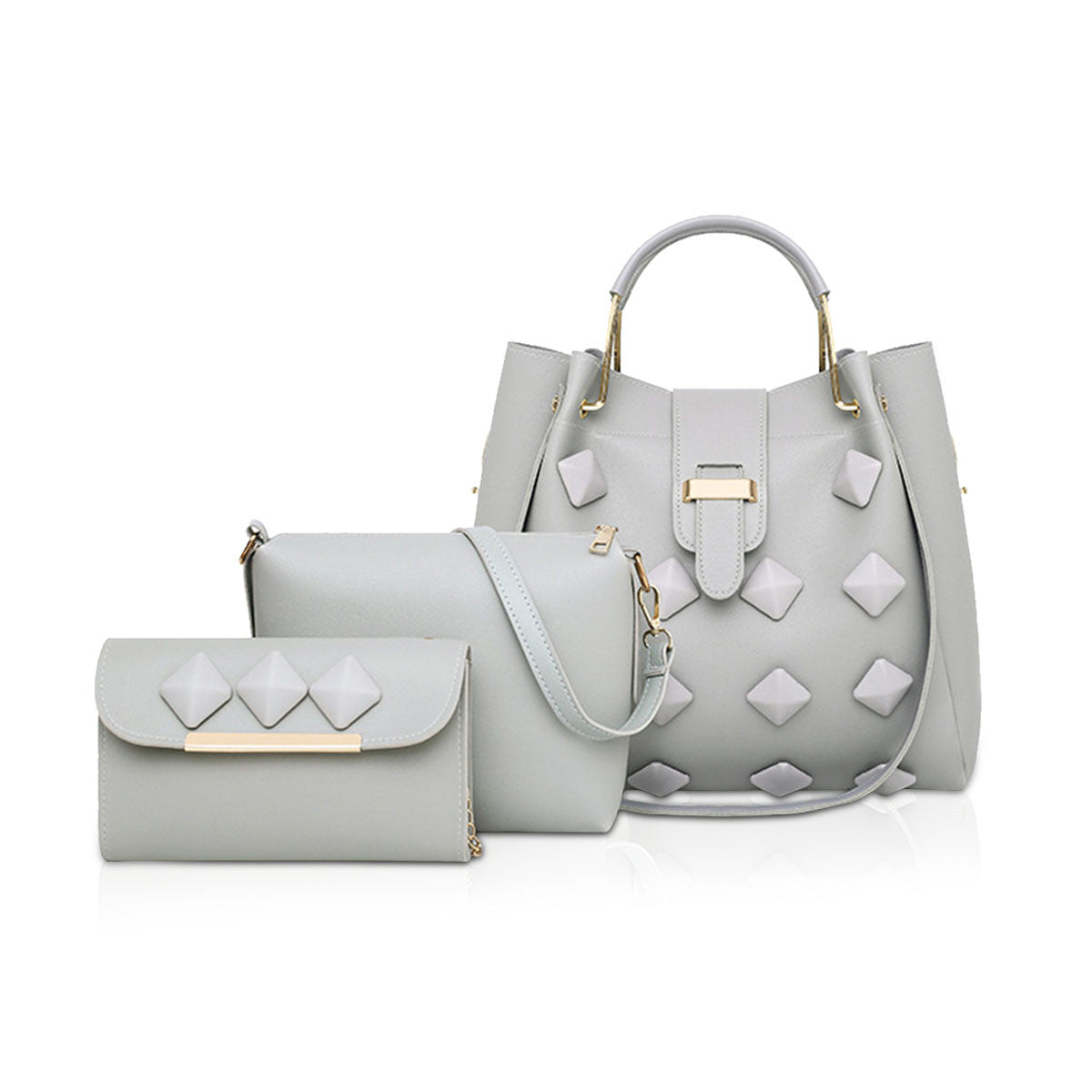 nicole & doris 3 Pcs Square-Shaped Ornaments Decor Handbags Set