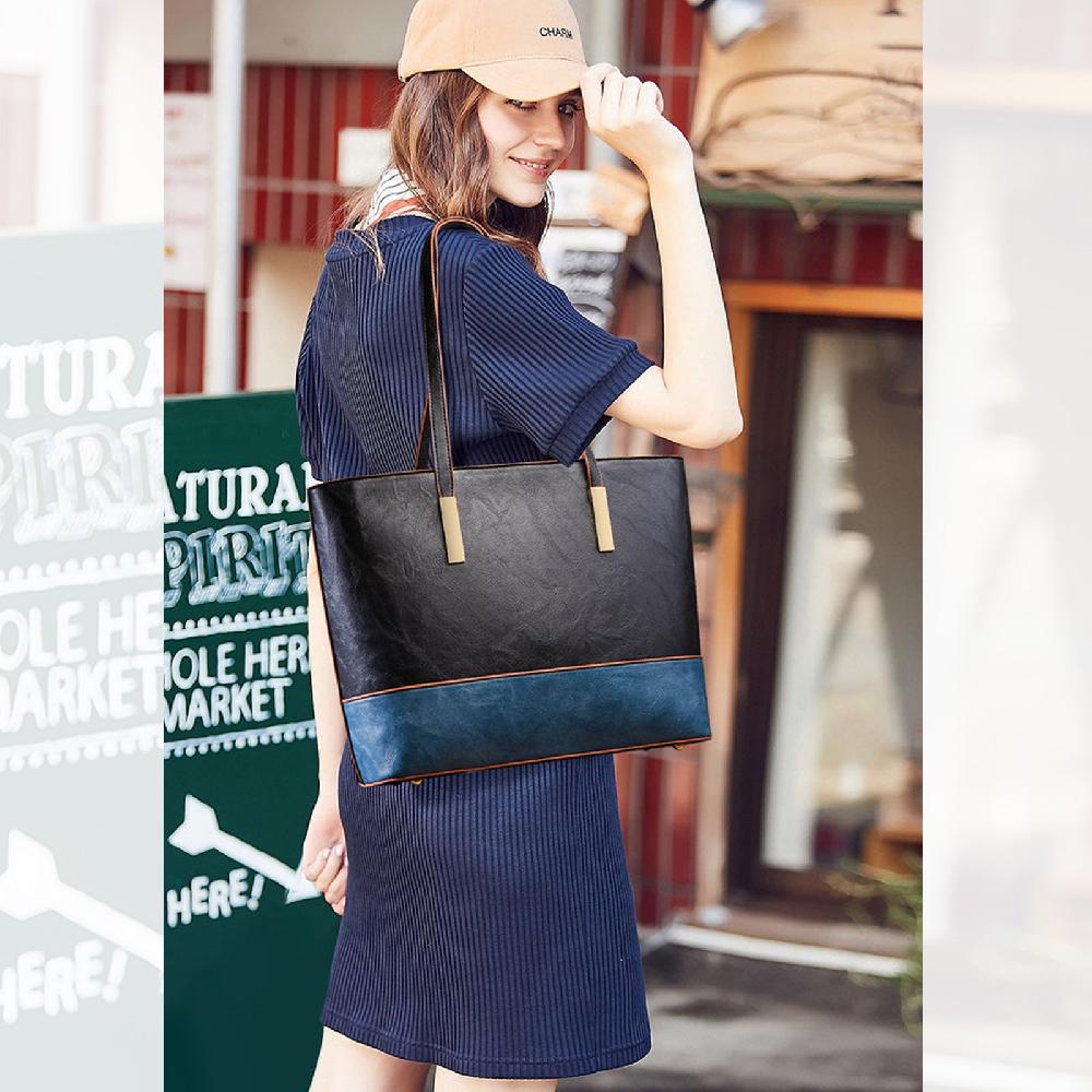 Nicole & Doris 4 Pcs Double Colours Large Capacity Handbags Set