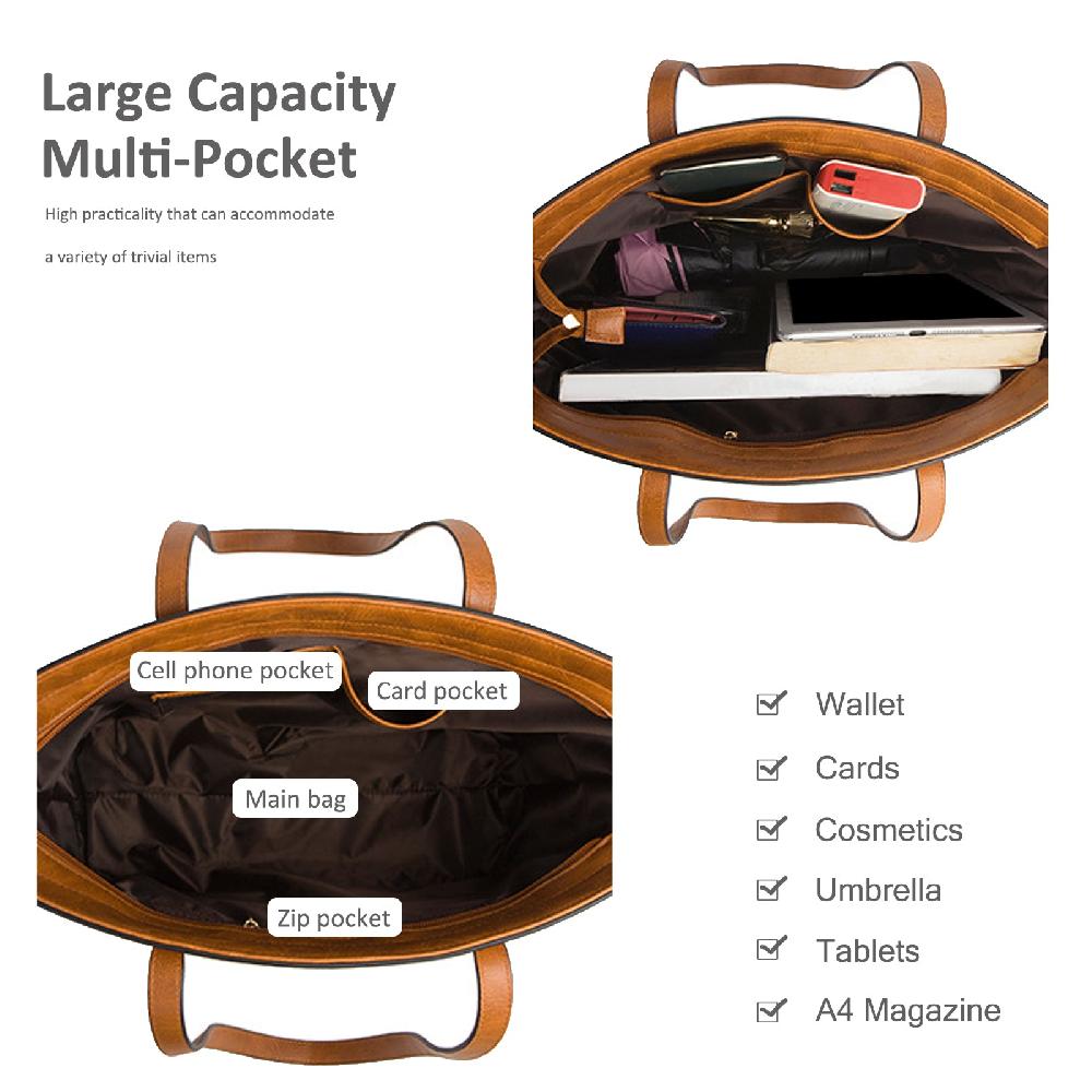 Nicole & Doris 4 Pcs Double Colours Large Capacity Handbags Set