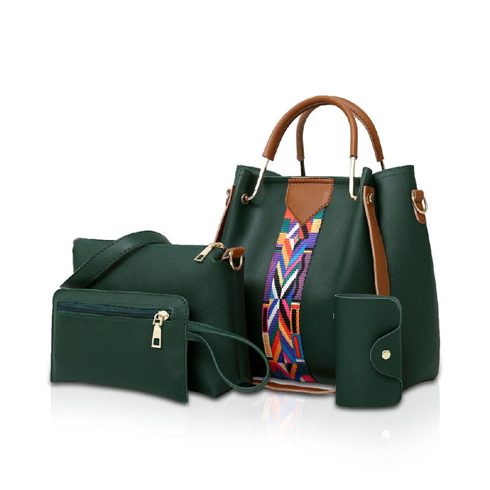 nicole & doris 4 Pcs Ladies Colourful Striped Handbag Sets