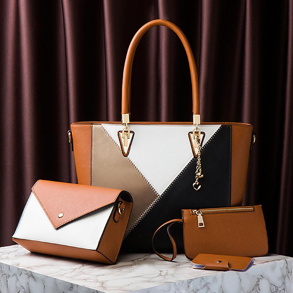 Nicole & Doris 4 Pcs Ladies PU Pendant Decor Handbags Set