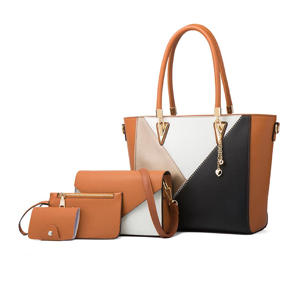 nicole & doris 4 Pcs Ladies PU Pendant Decor Handbags Set