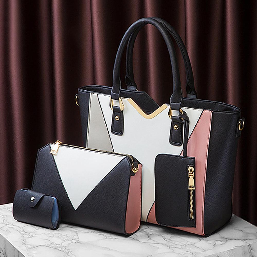 Nicole & Doris 4 Pcs Multi Colours 4-in-1 Large Handbags Set