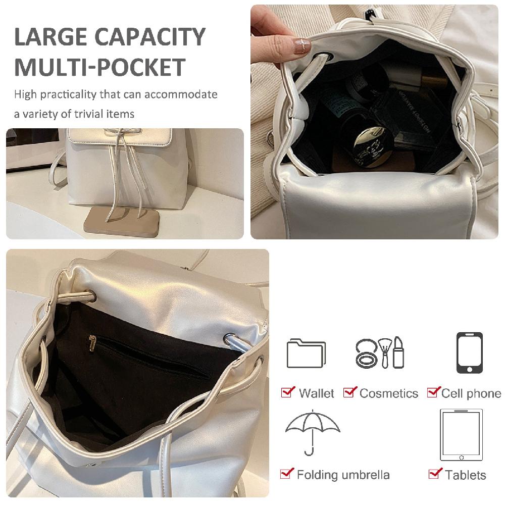 Nicole & Doris Anti-Theft Flap Backpack With Drawstring