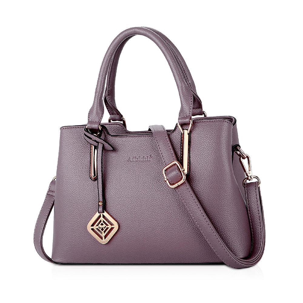 nicole & doris Bag Charm Decor PU Leather Messenger Bag
