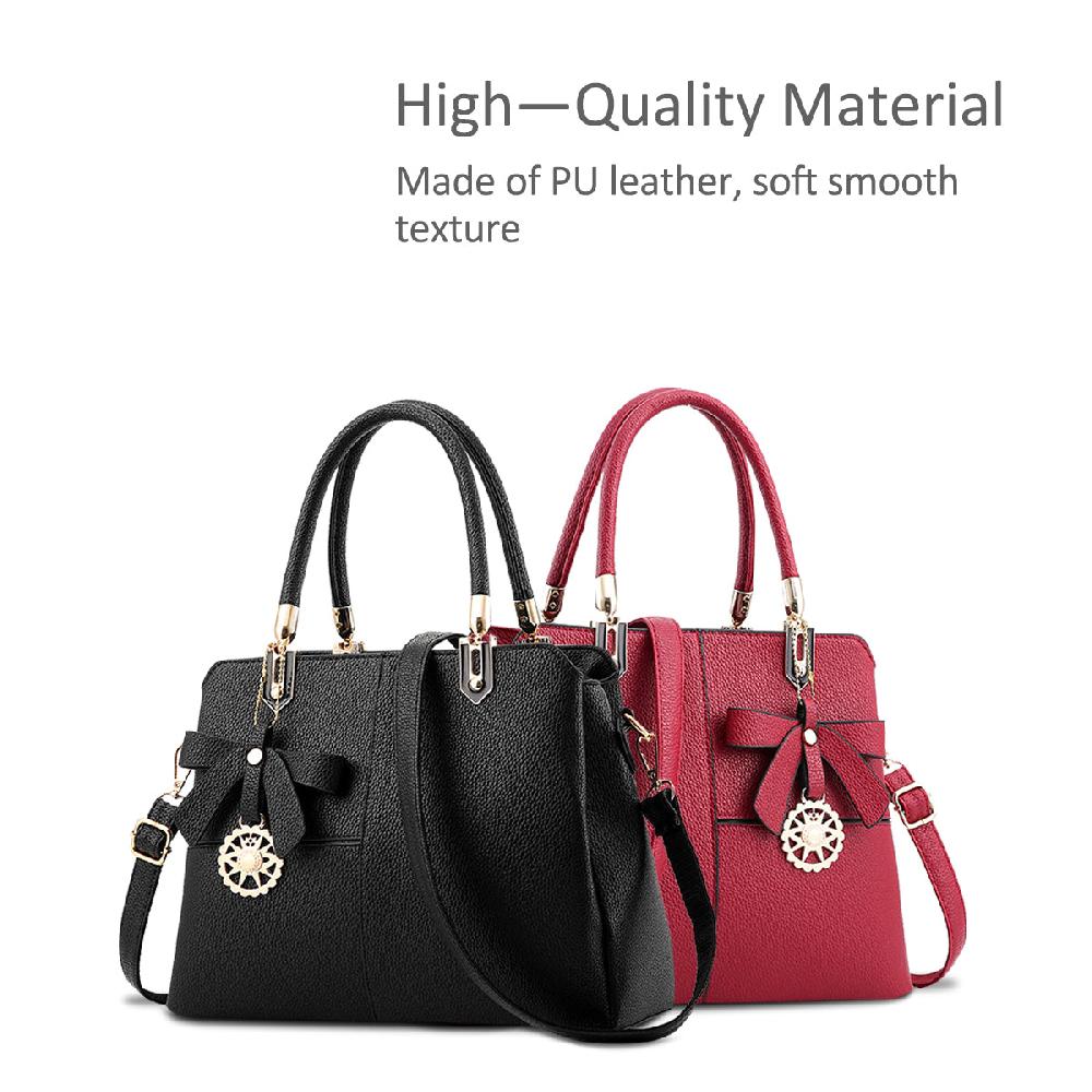 Nicole & Doris Bow & Pendant Decor Three-Colour Messenger Bag