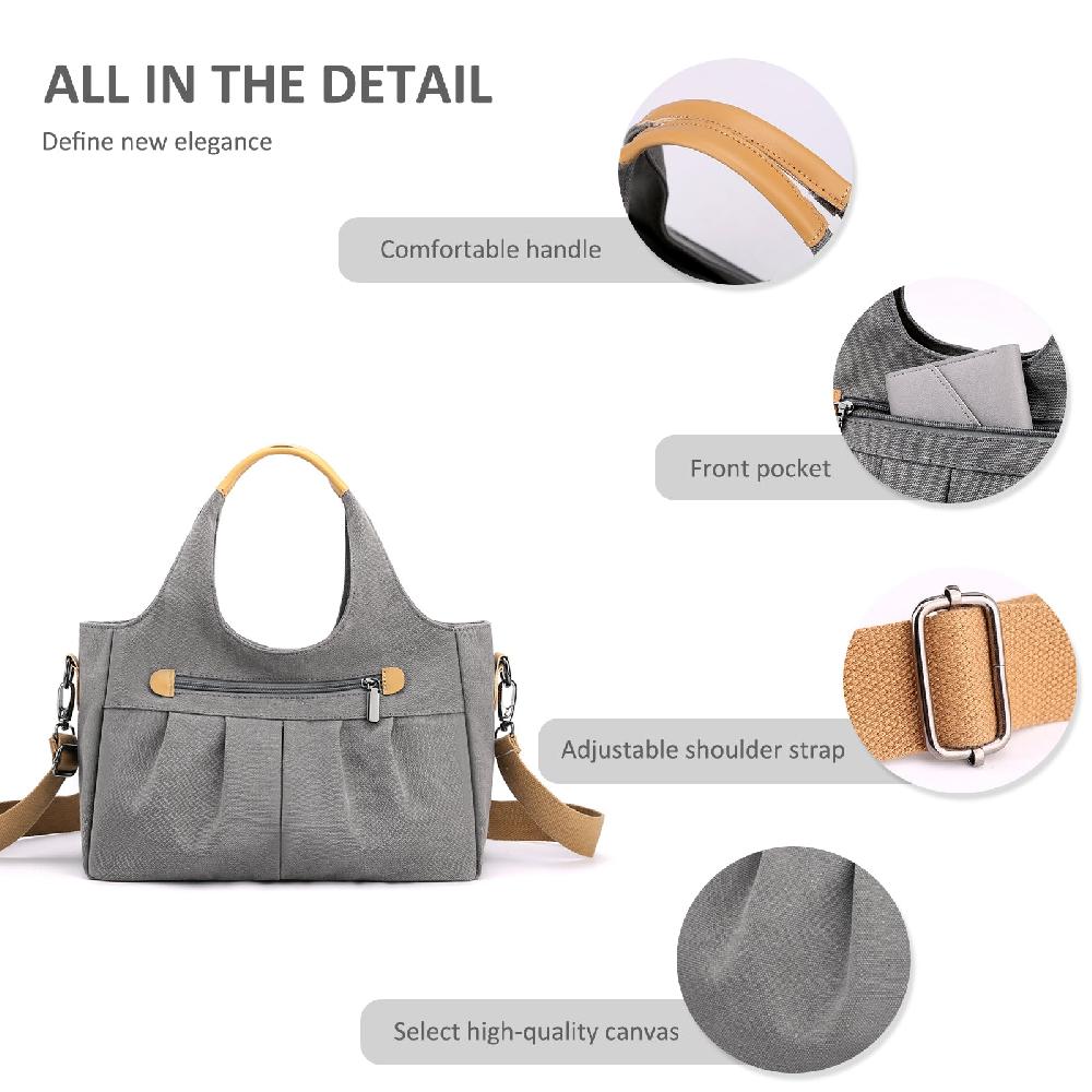 Nicole & Doris Canvas Handbag For With Zip Multi Pocket