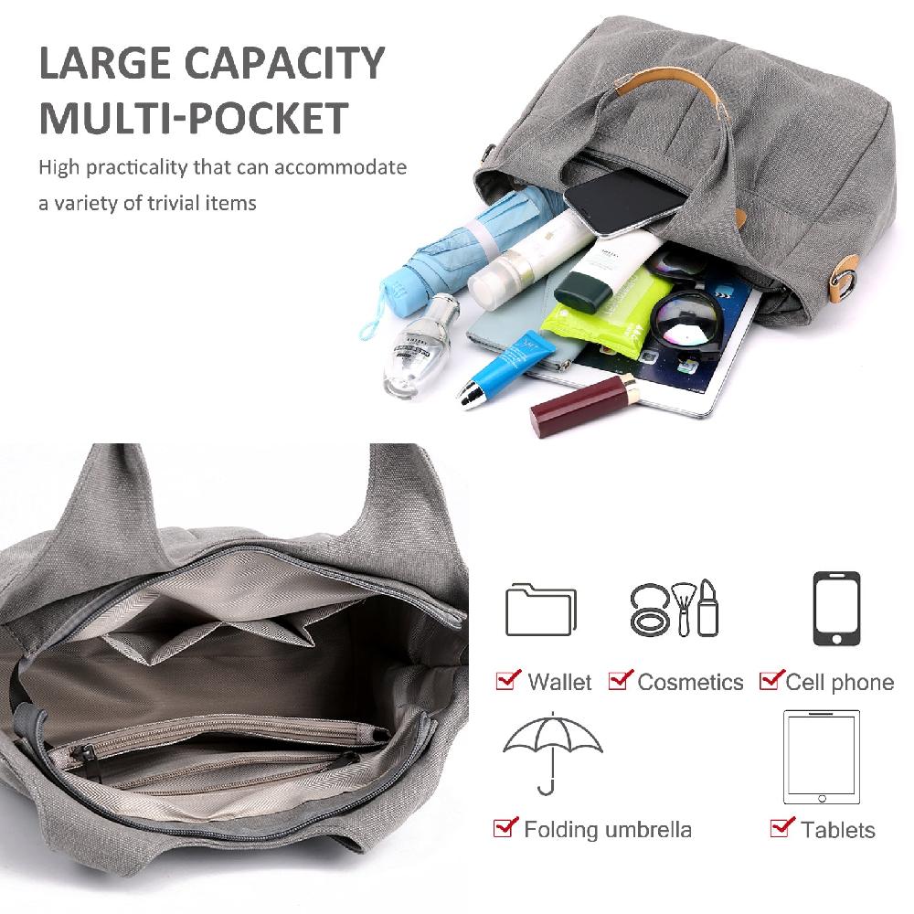 Nicole & Doris Canvas Handbag For With Zip Multi Pocket