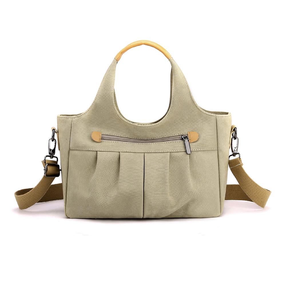 nicole & doris Canvas Handbag for with Zip Multi Pocket