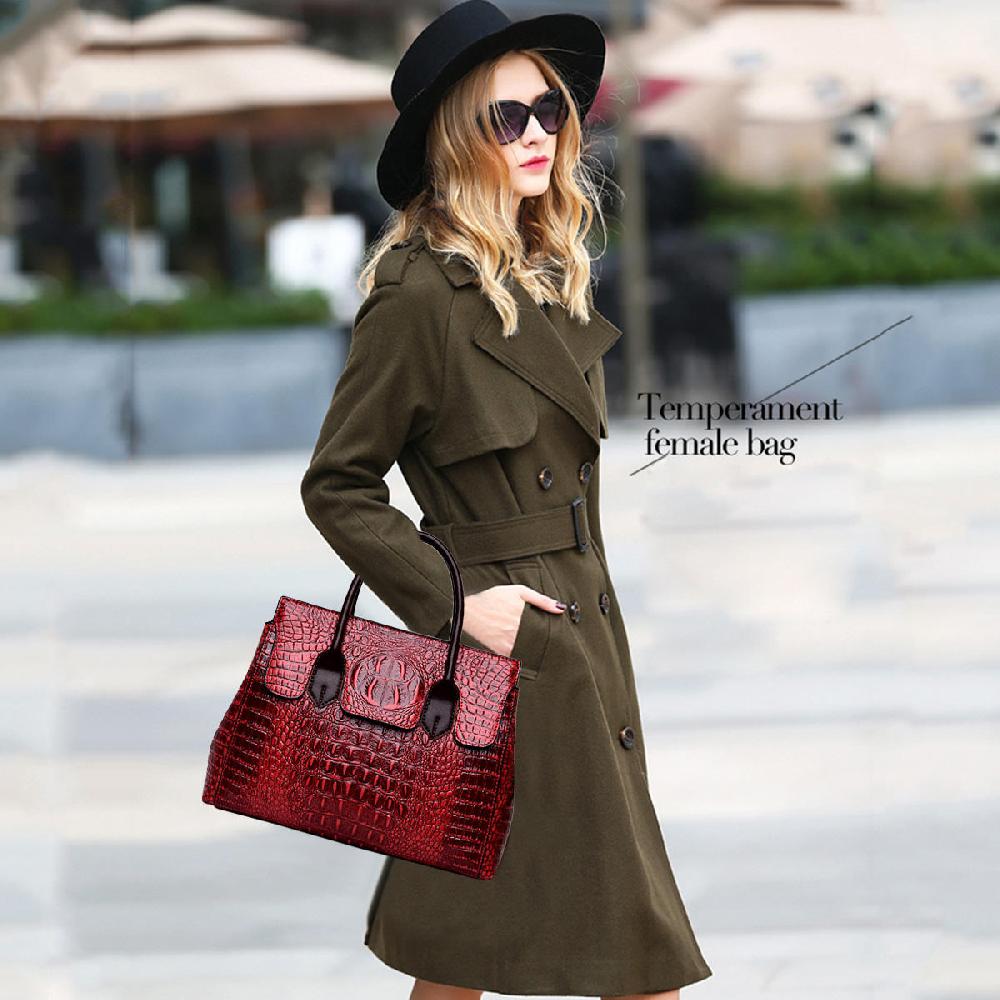 Nicole & Doris Classic Crocodile Pattern Ladies Handbag