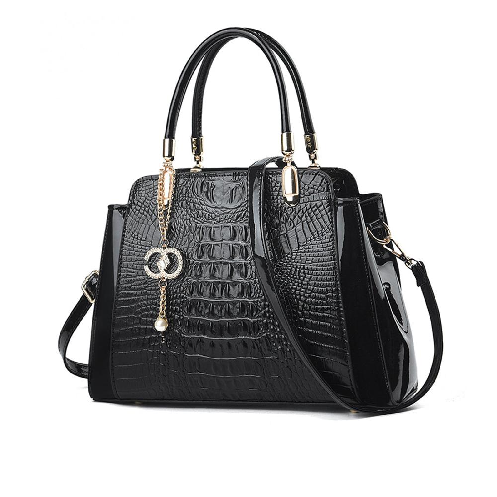 nicole & doris Crocodile Shoulder Bags Patent Leather Handbag