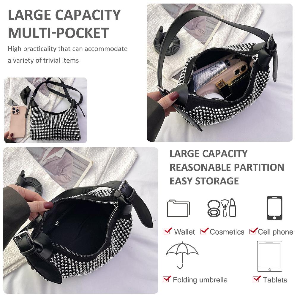 Nicole & Doris Elegant Shoulder Bag Glitter Clutch Bag