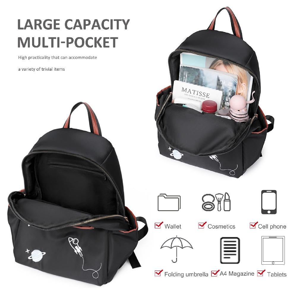 Nicole & Doris Everyday Travel Backpacks With Embroidered Design