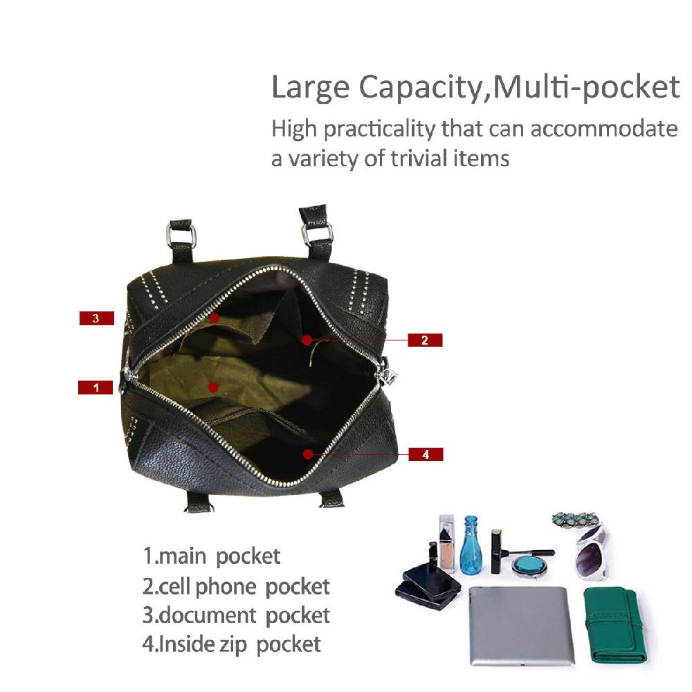 Nicole & Doris Fashion Rivets Decor Ladies Messenger Bag