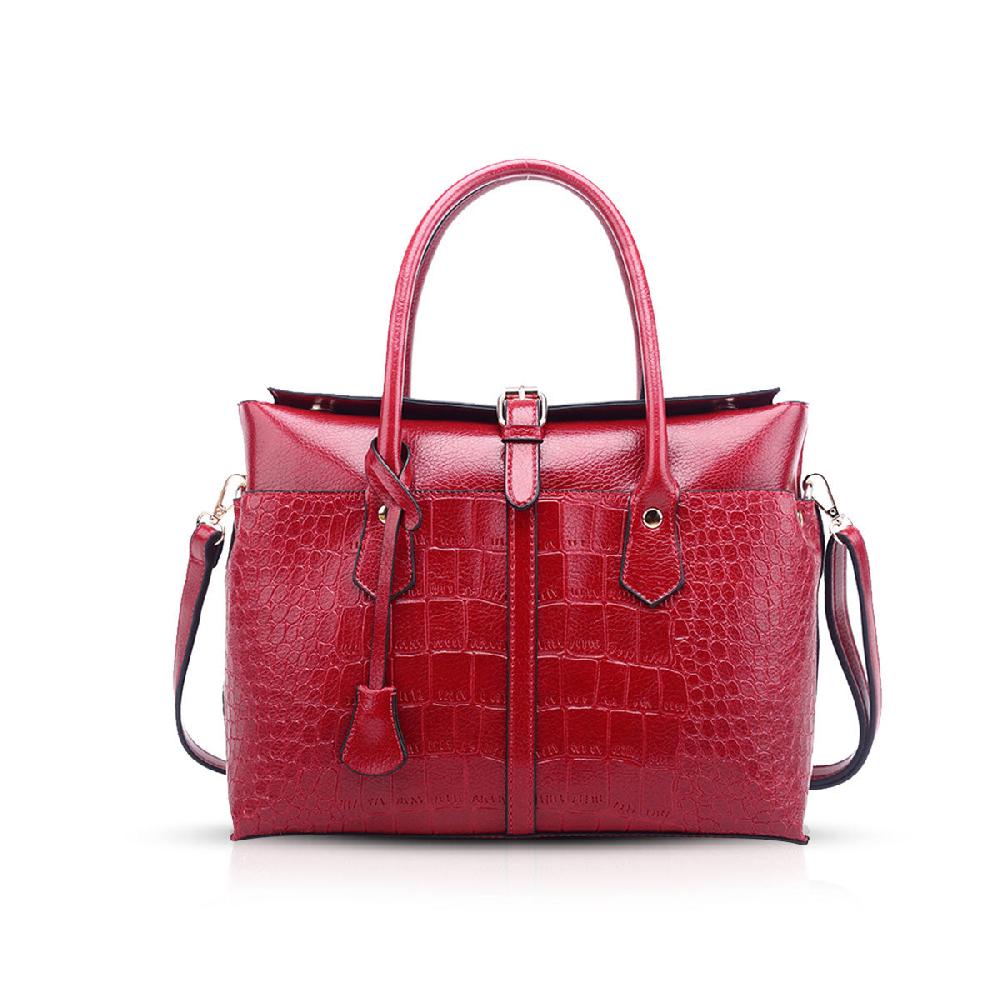 nicole & doris Faux Leather Croc Pattern Ladies Handbag