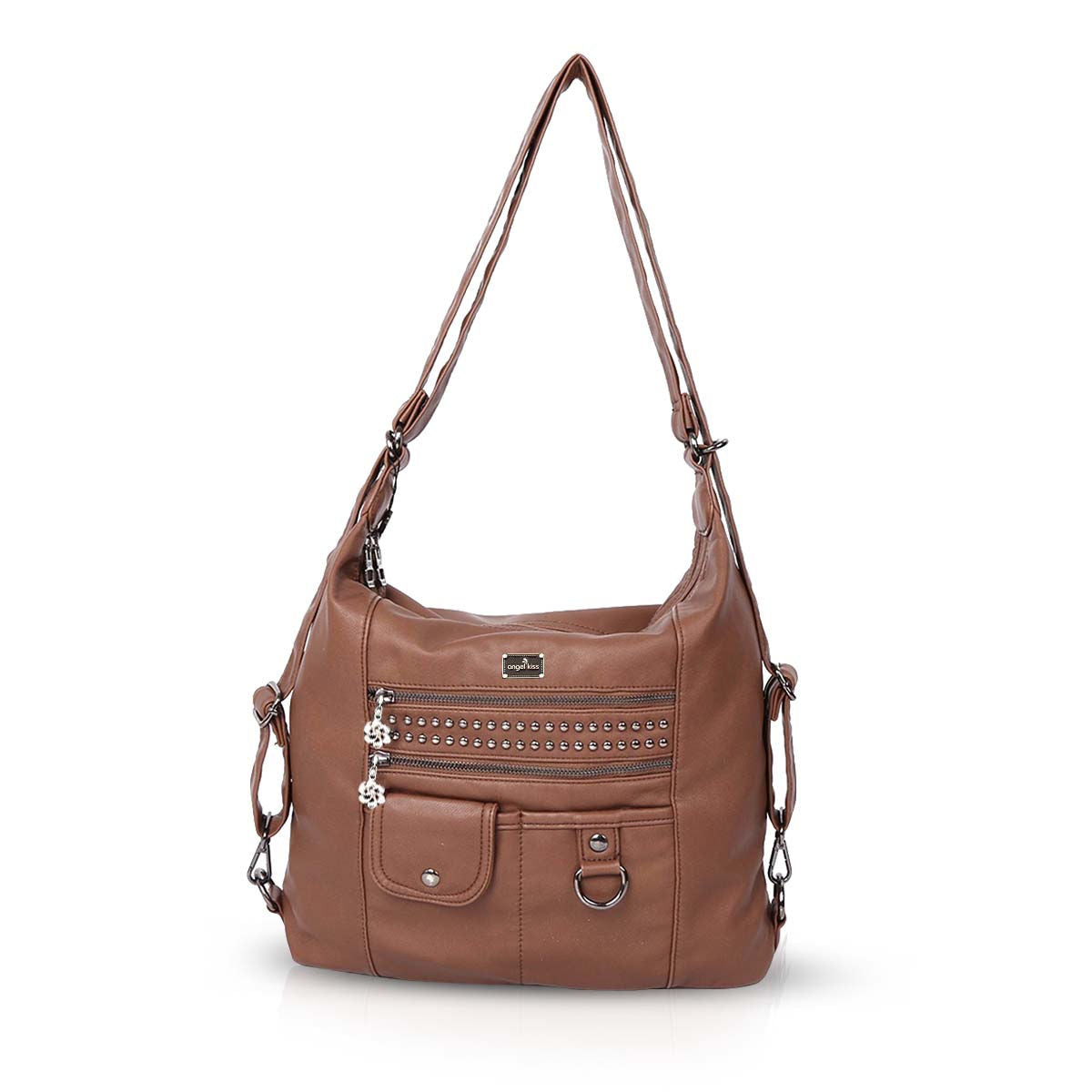 nicole & doris Faux Leather Multiple Pockets Tote Bag