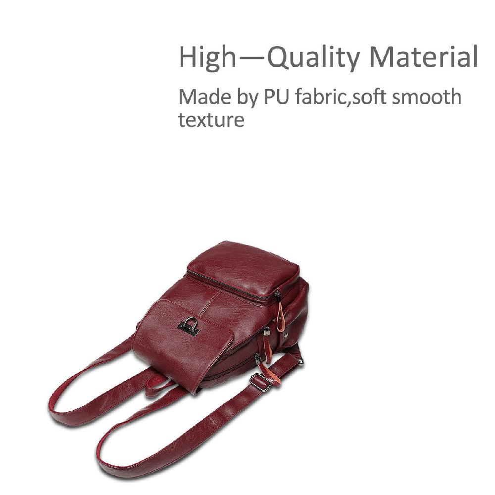 Nicole & Doris Faux Leather Zip Front Multi Pockets Backpack