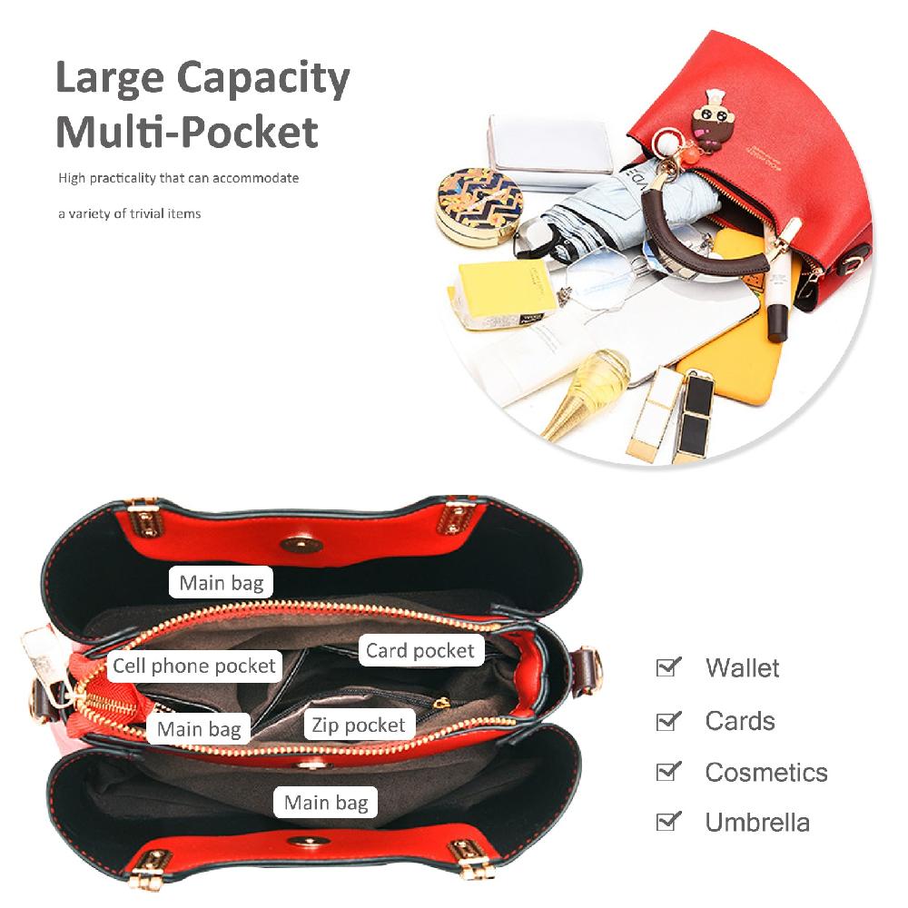 Nicole & Doris Girl & Bell Pendant Decor Ladies Handbag