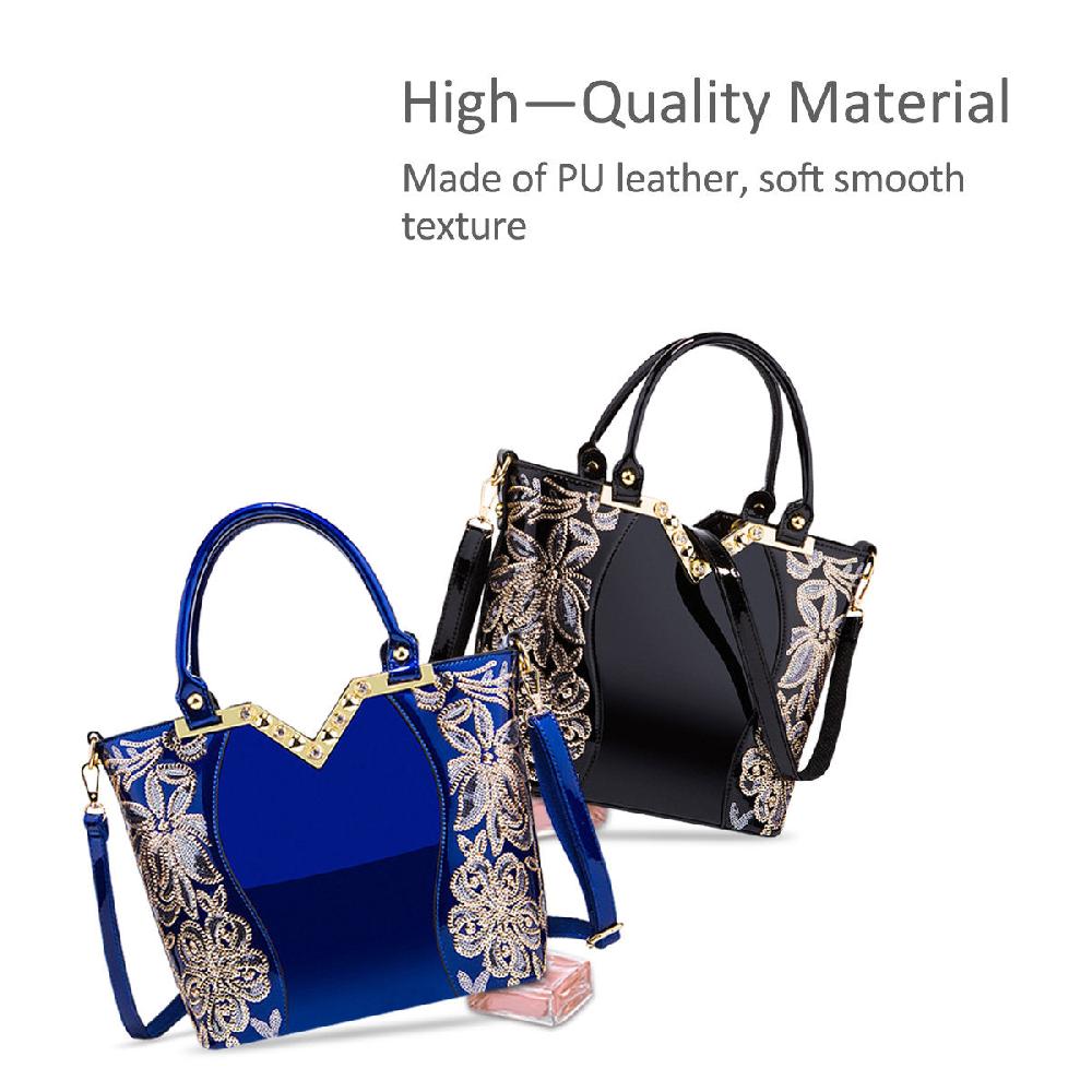 Nicole & Doris Gold Flower Decor Women Fashion Messenger Bag