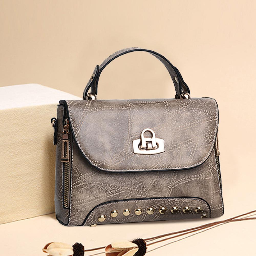 Nicole & Doris Ladies Classic Rivets Decor Messenger Bag