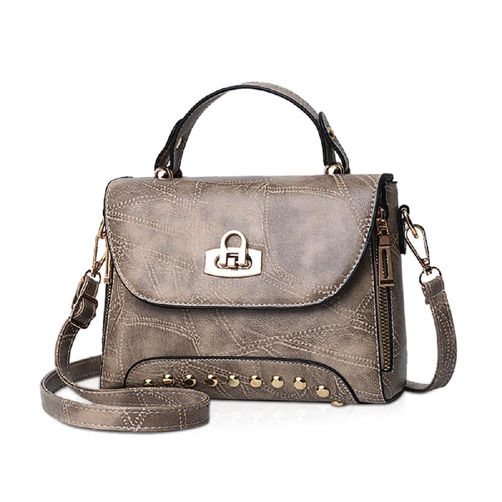 nicole & doris Ladies Classic Rivets Decor Messenger Bag