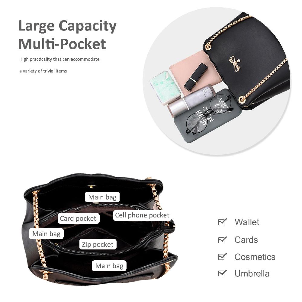 Nicole & Doris Ladies Small Plain Metal Chain Handbag