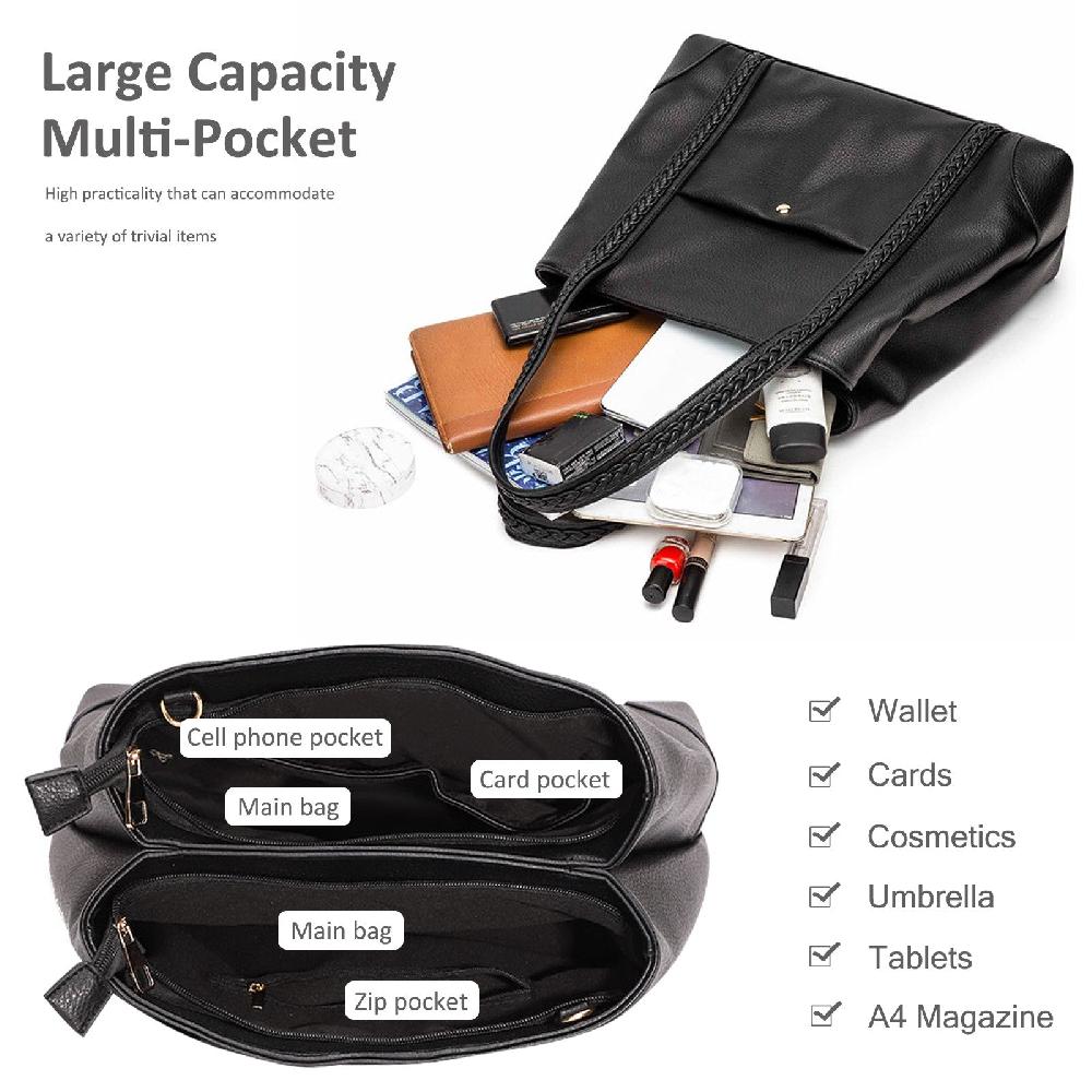 Nicole & Doris Ladies Soft Leather Single Colour Handbag