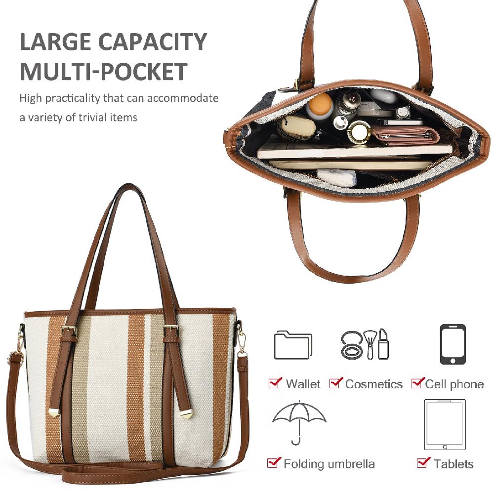 Nicole & Doris Ladies Tote Shopper Bags 3 Piece Tote Bag