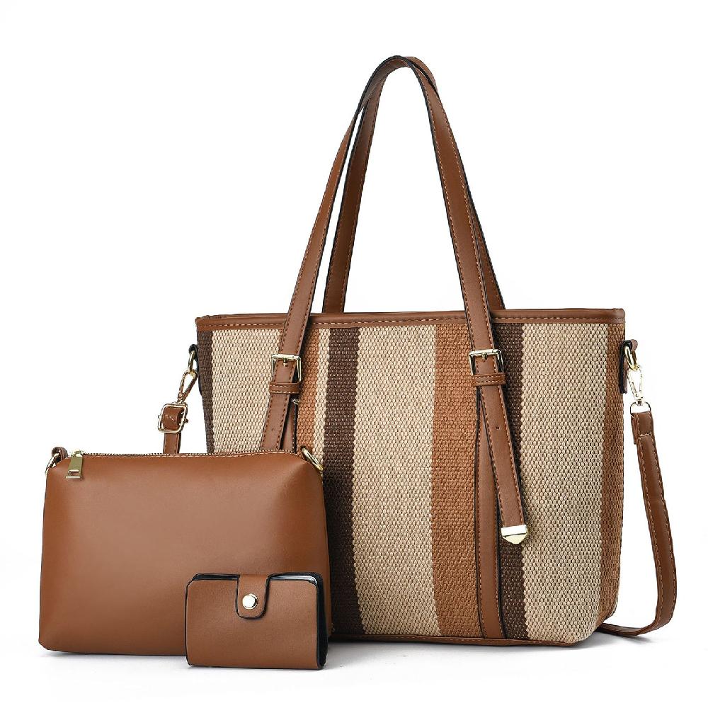 nicole & doris Ladies Tote Shopper Bags 3 Piece Tote Bag