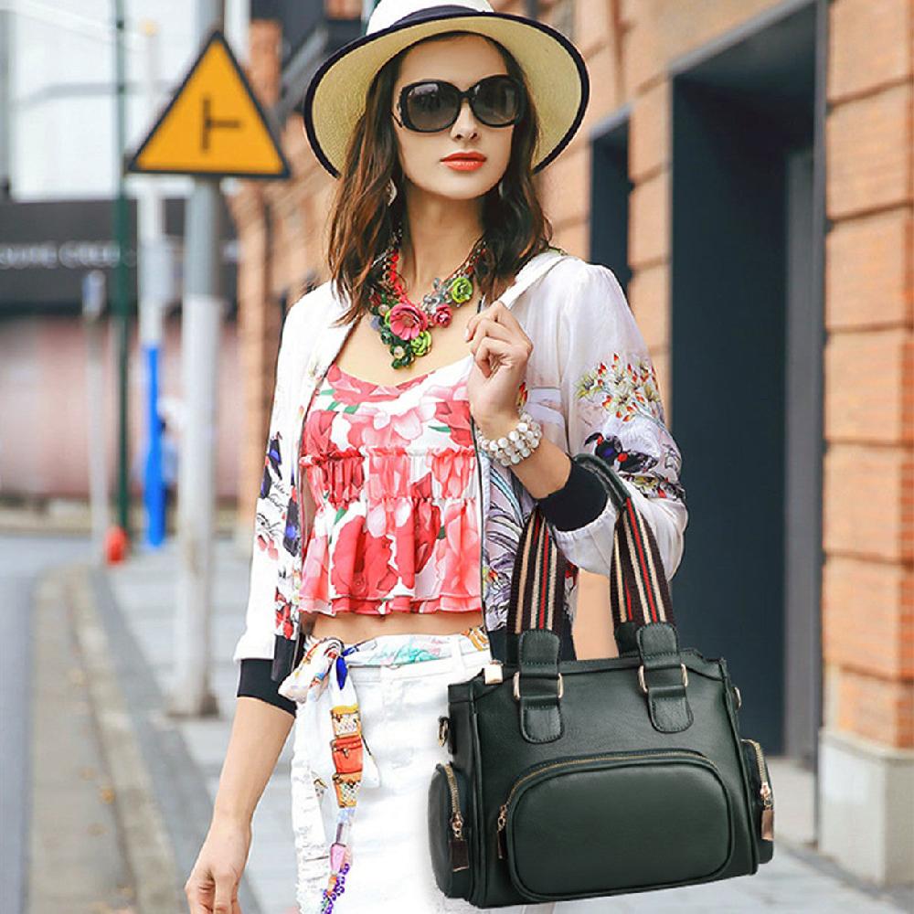 Nicole & Doris Ladies Zip Front Single Colour Handbag