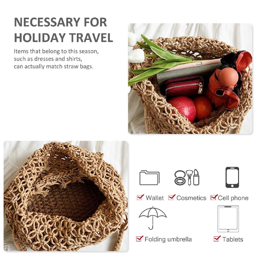 Nicole & Doris Large Mesh Handbag Summer Beach Straw Bag