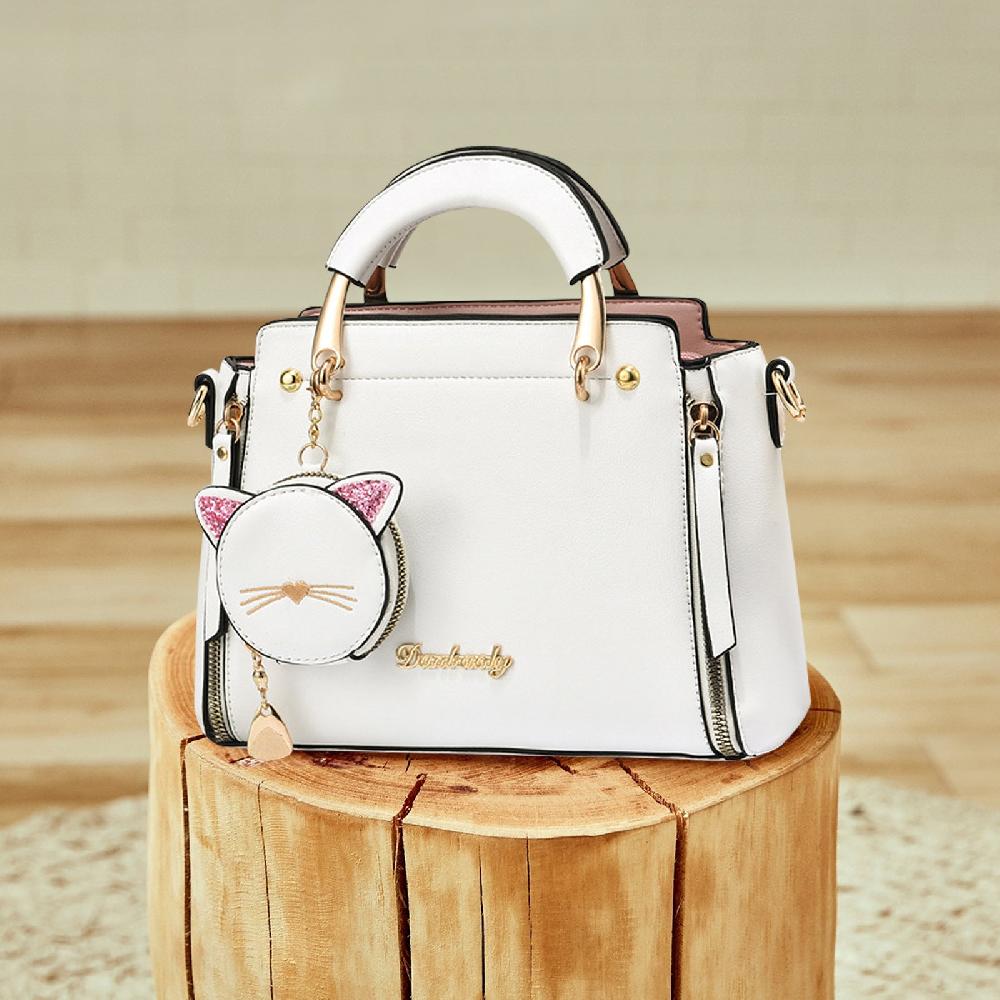 Nicole & Doris Leathe Top Handle Bags With Cute Coin Purse