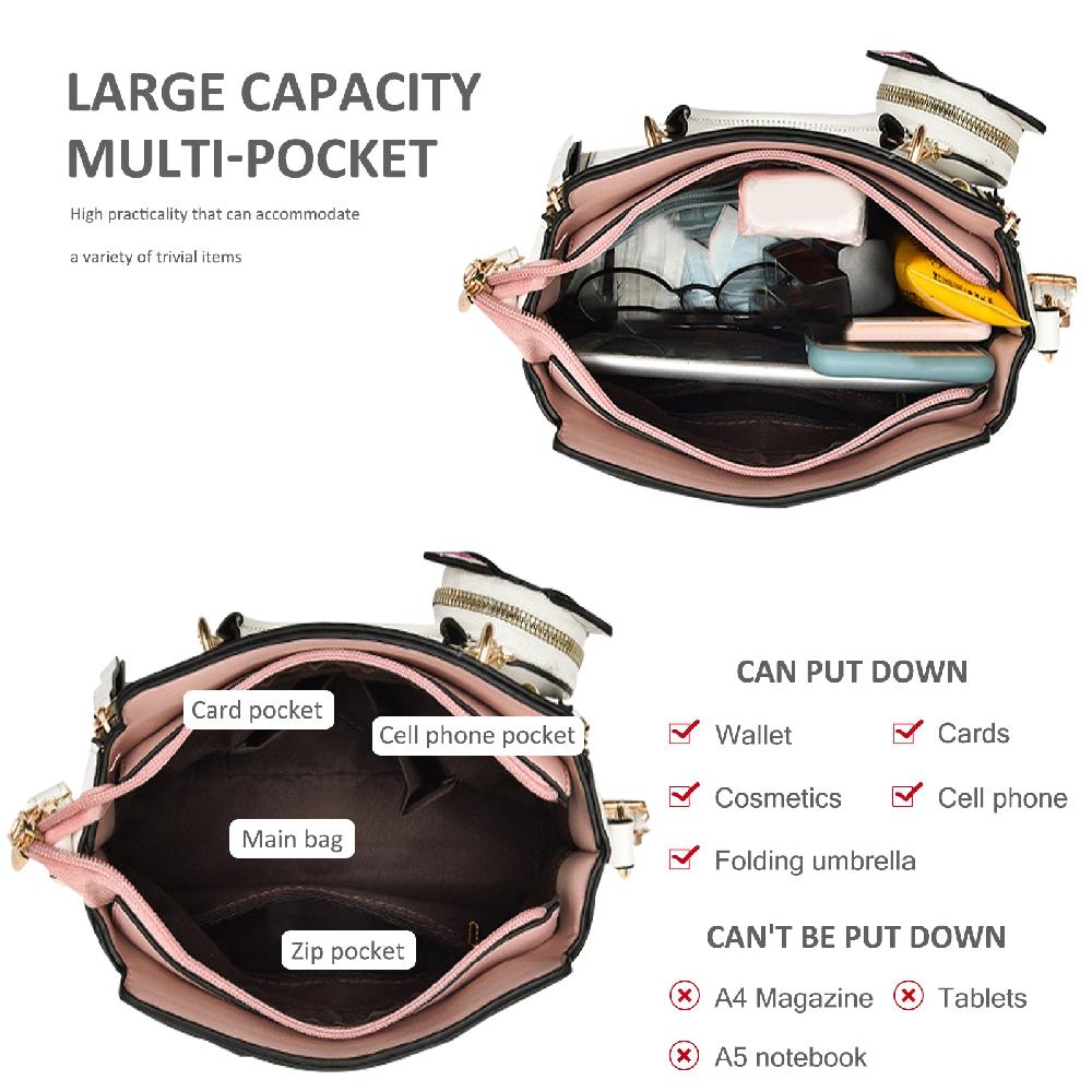 Nicole & Doris Leathe Top Handle Bags With Cute Coin Purse