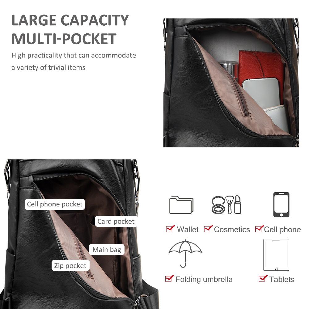 Nicole & Doris Leather Causal Daypack Ladies Backpack