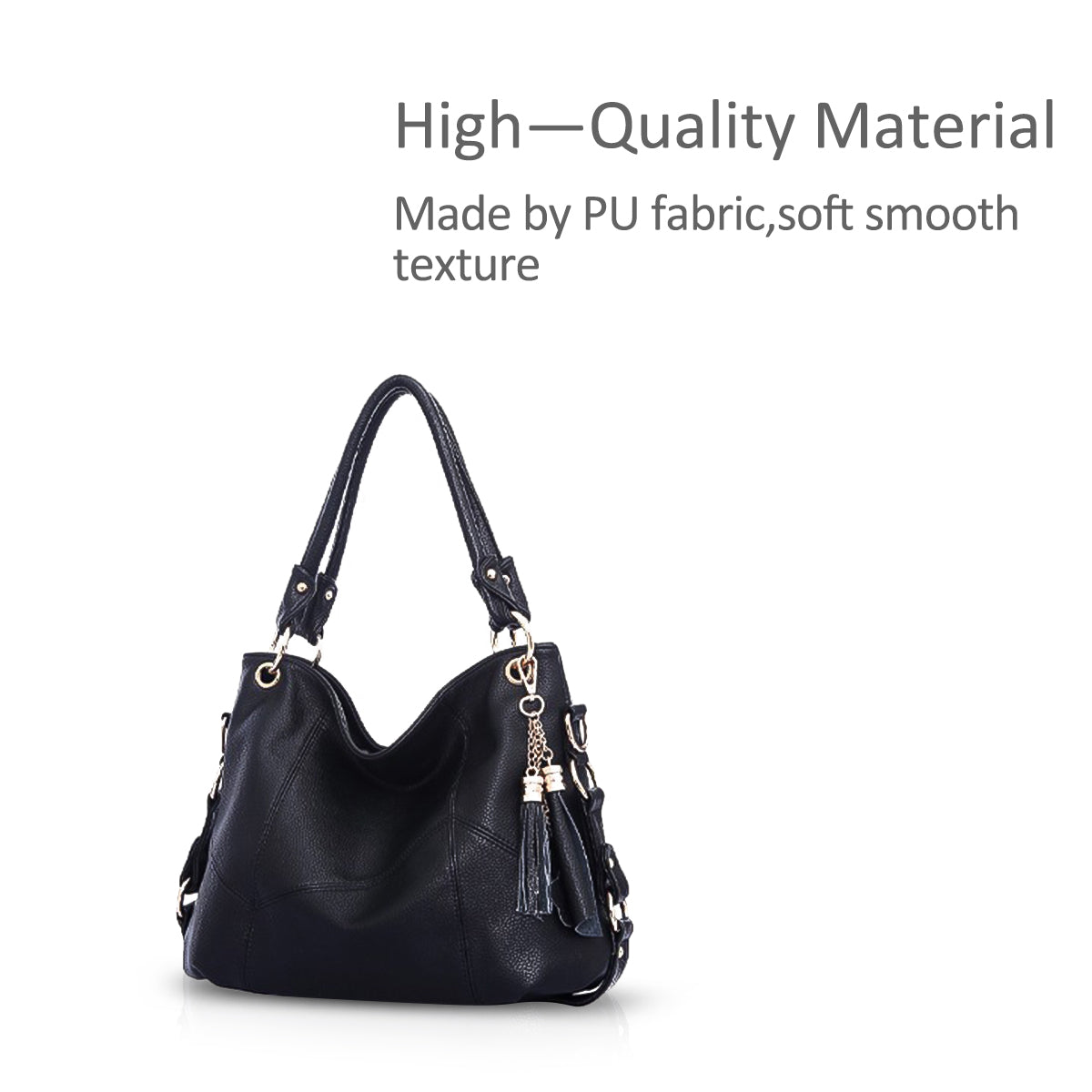 Nicole & Doris Leather Tassel Women Handbag / Large Capacity