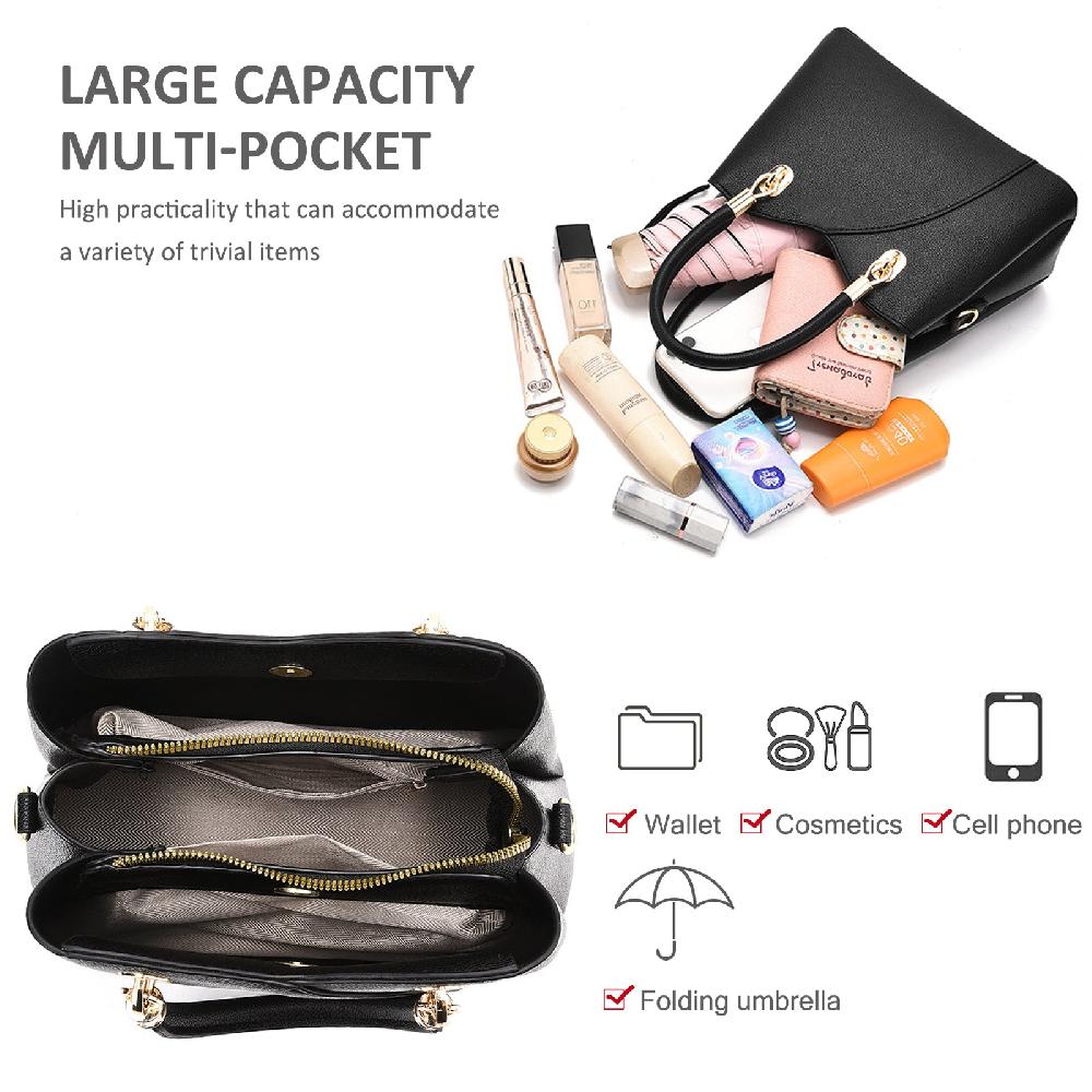 Nicole & Doris Medium Tote Bags PU Leather Shoulder Bag Set Multifunction Crossbody Bag