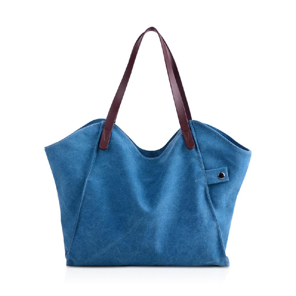 nicole & doris Minimalist Single Colour Canvas Large Tote Bag