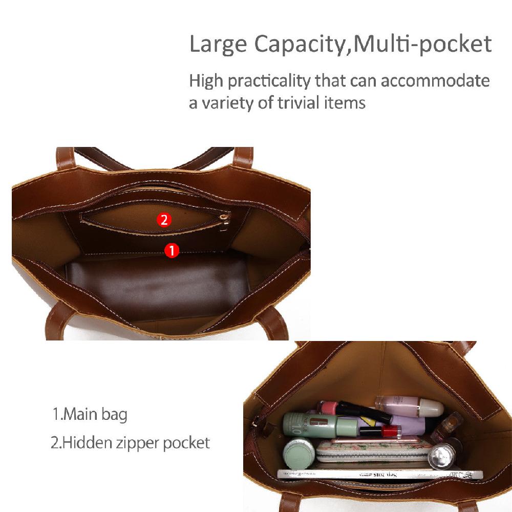 Nicole & Doris Minimalist Single Colour Glossy PU Tote Bag