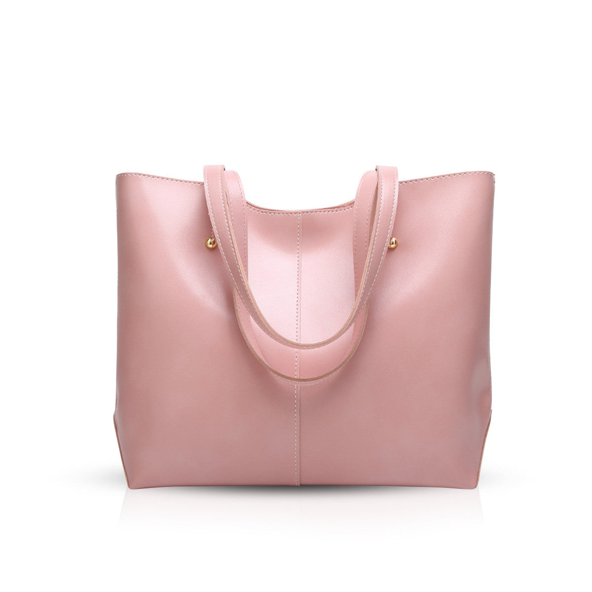 nicole & doris Minimalist Single Colour Glossy PU Tote Bag