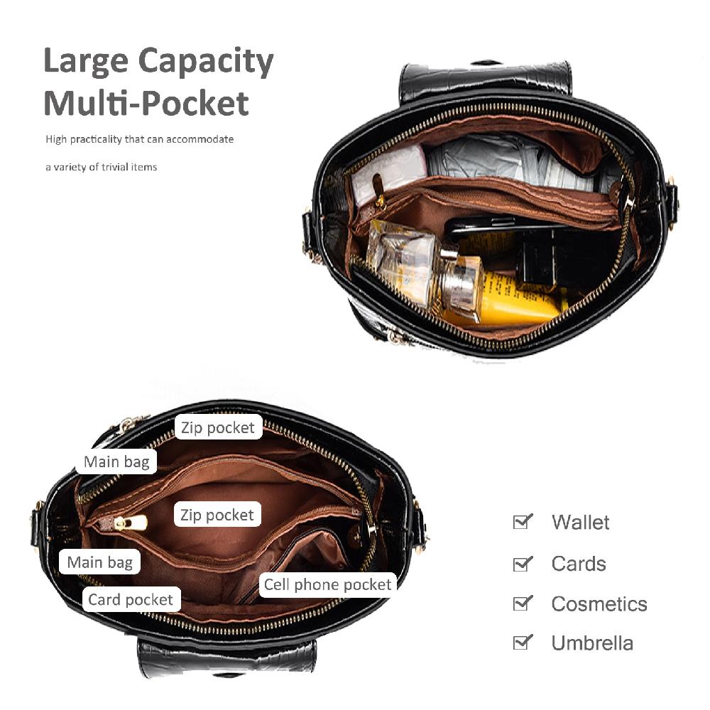 Nicole & Doris Multifunctional Croc Pattern Little Pocket Front Handbag