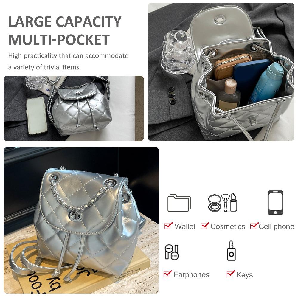 Nicole & Doris Multifunctional Shoulder Bag PU Leather Convertible Backpac